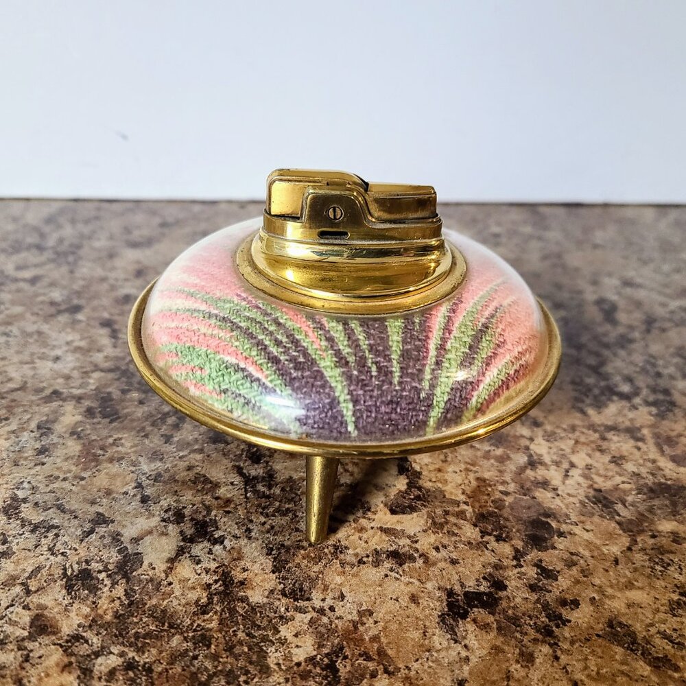 1955 Ronson 'Decor' UFO Table Lighter, Petrol Lighter, Made In USA, Works Great! - Picture 1 of 11